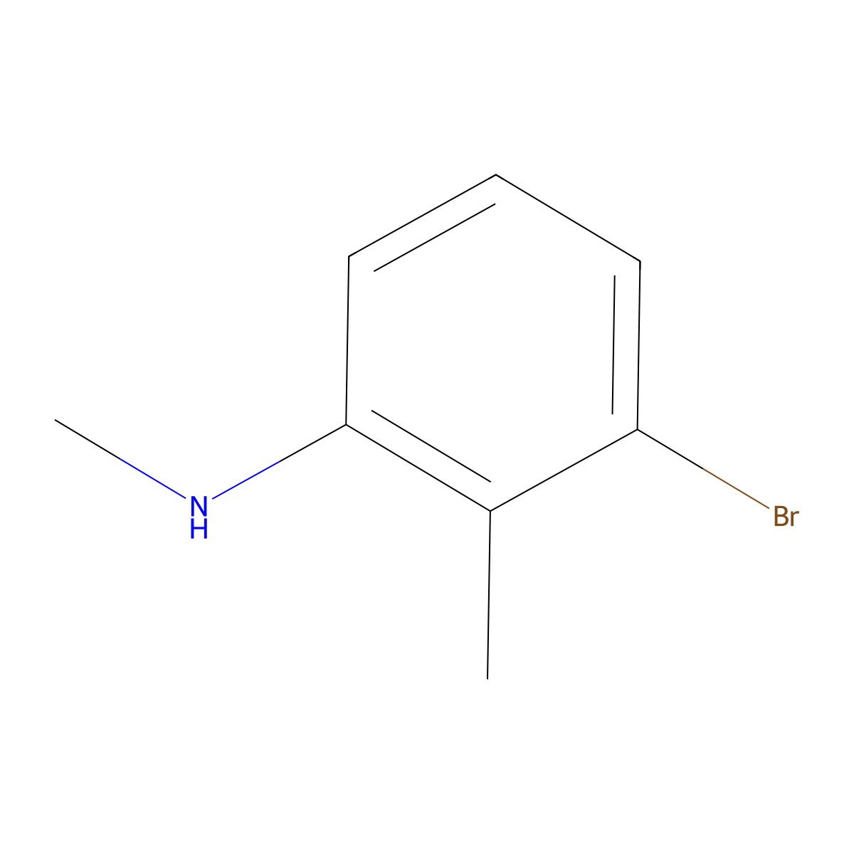 3-bromo-N,2-dimethylaniline molecular structure, CAS 1187928-43-3