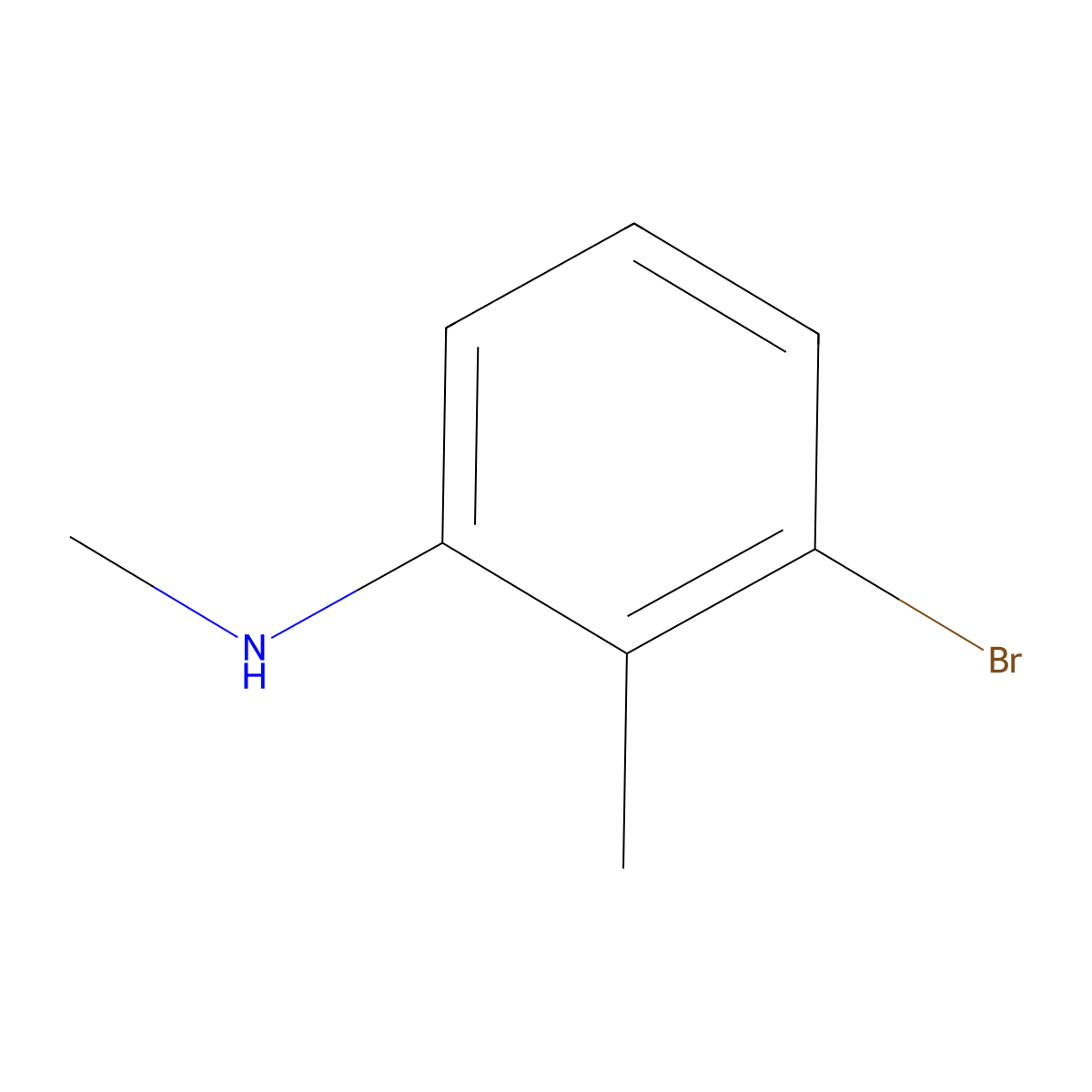 3-bromo-N,2-dimethylaniline molecular structure, CAS 1187928-43-3