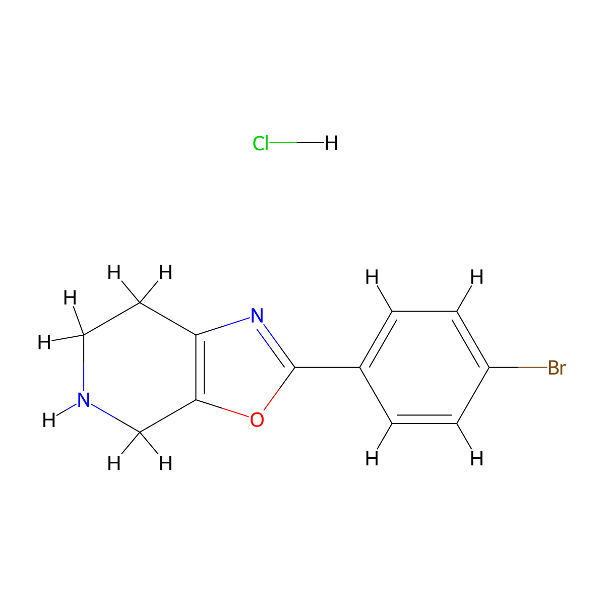 2-(4-Bromophenyl)-4,5,6,7-tetrahydrooxazolo[5,4-c]pyridine hydrochloride molecular structure, CAS 1187928-44-4