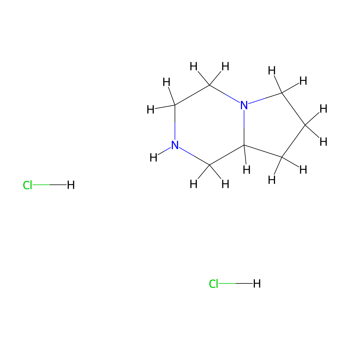 Octahydropyrrolo[1,2-a]pyrazine dihydrochloride molecular structure, CAS 1187928-47-7