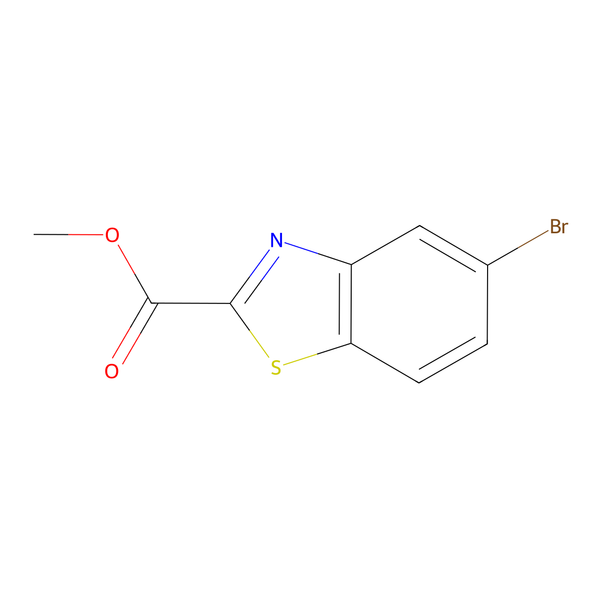 Methyl 5-bromo-1,3-benzothiazole-2-carboxylate molecular structure, CAS 1187928-49-9