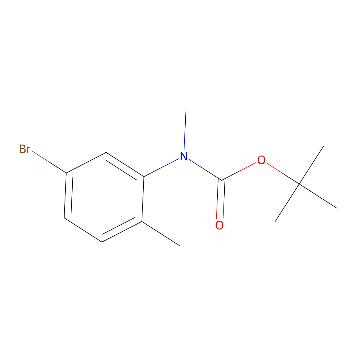 (5-Bromo-2-methyl-phenyl)-methyl-carbamic acid tert-butyl ester molecular structure, CAS 1187928-50-2