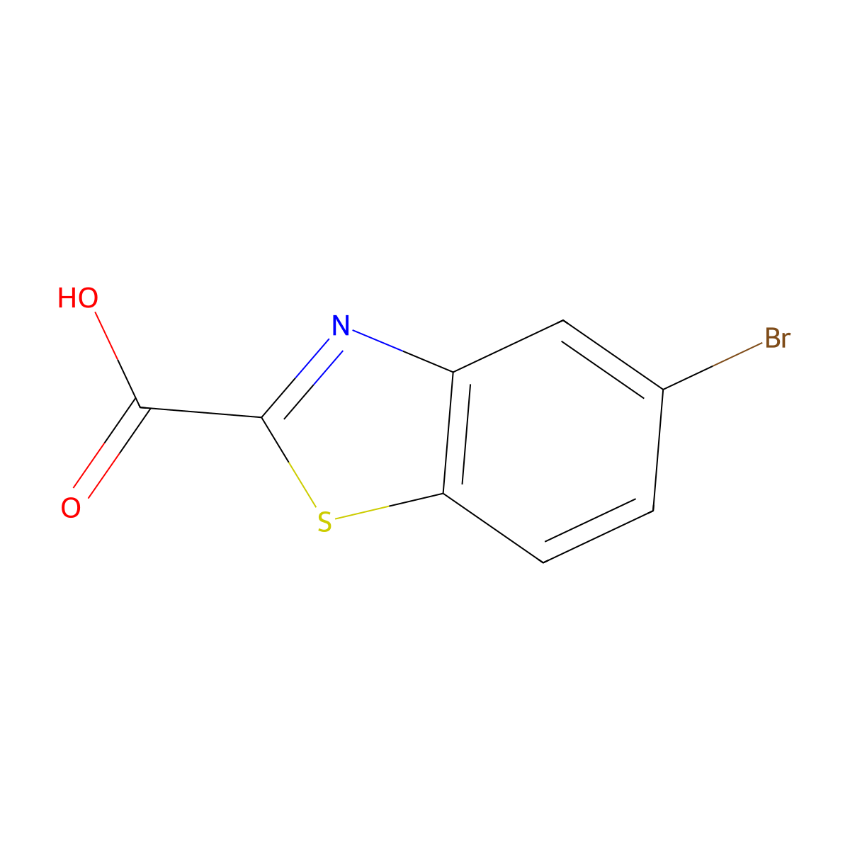 5-Bromo-2-benzothiazolecarboxylic acid molecular structure, CAS 1187928-52-4