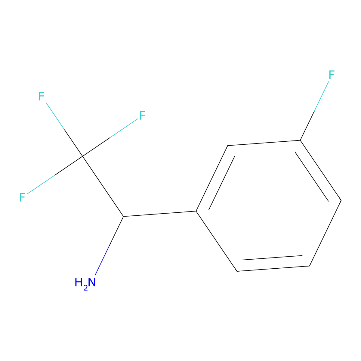 (R)-2,2,2-Trifluoro-1-(3-fluoro-phenyl)-ethylamine molecular structure, CAS 1187928-53-5