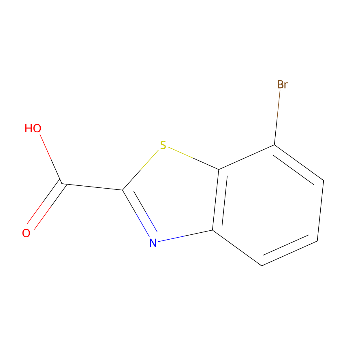 7-Bromobenzothiazole-2-carboxylic acid molecular structure, CAS 1187928-54-6