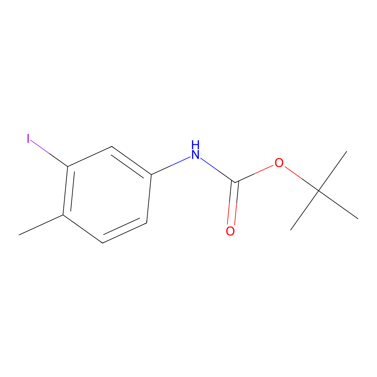 (3-Iodo-4-methyl-phenyl)-carbamic acid tert-butyl ester molecular structure, CAS 1187928-57-9