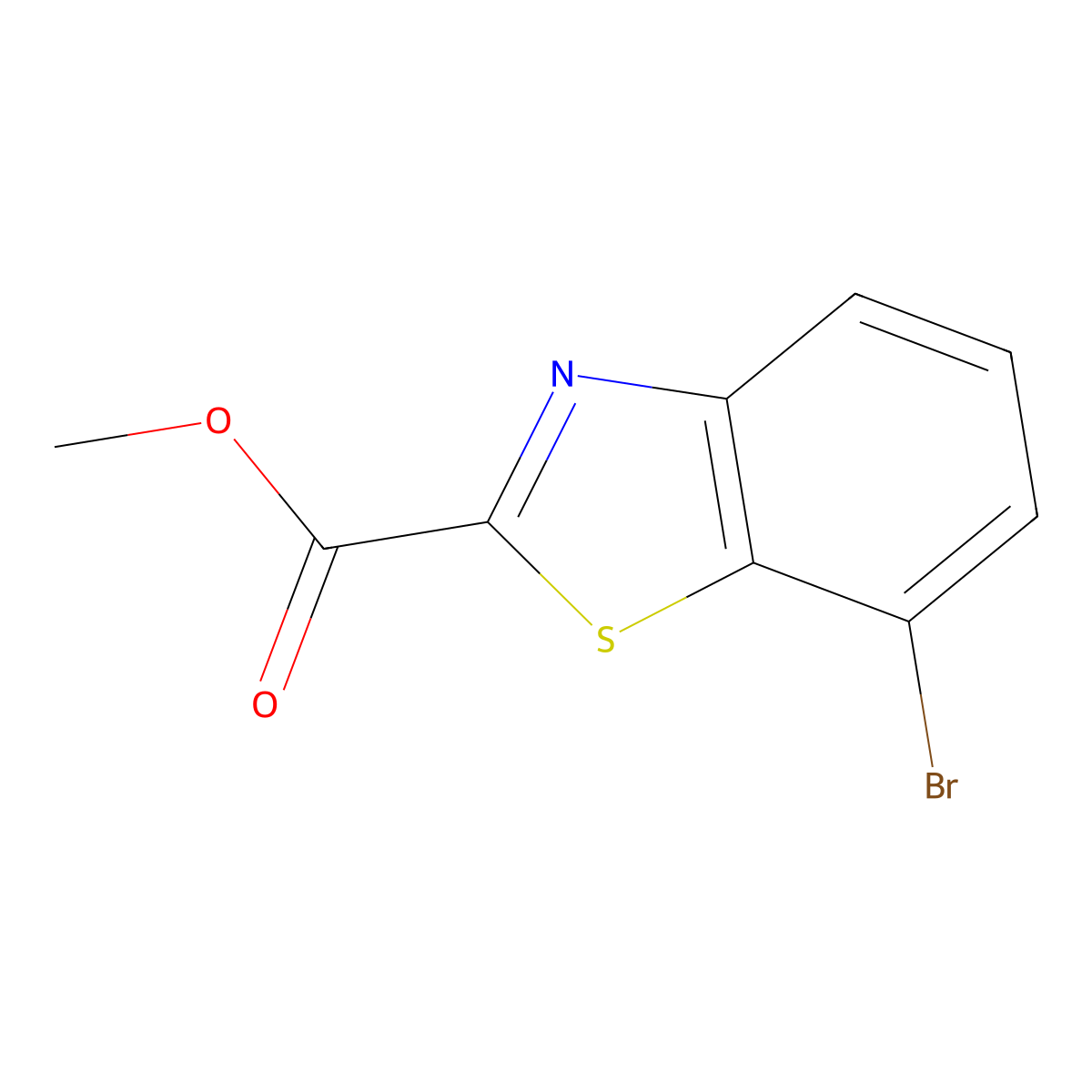 7-Bromo-benzothiazole-2-carboxylic acid methyl ester molecular structure, CAS 1187928-61-5
