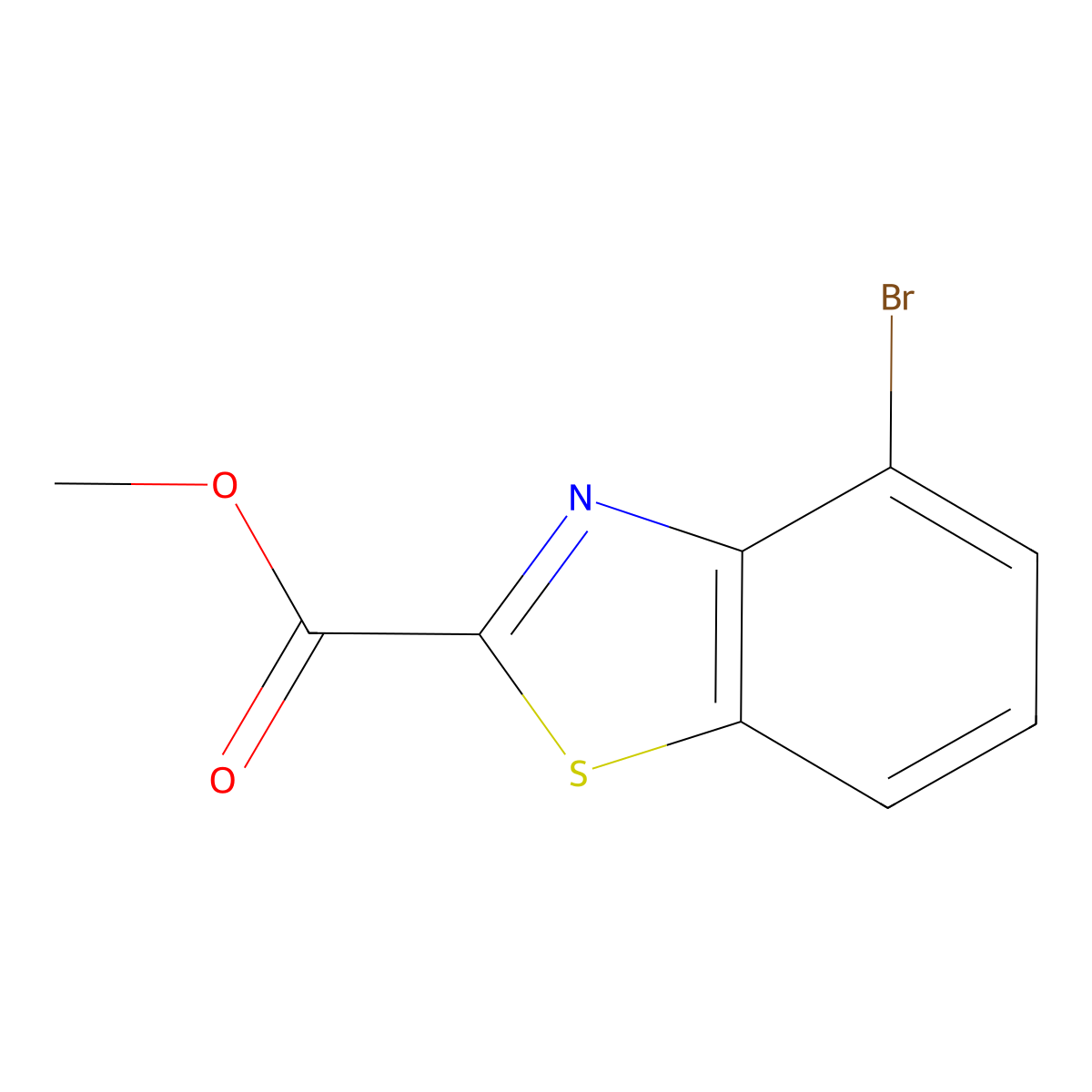 Methyl 4-bromobenzo[d]thiazole-2-carboxylate molecular structure, CAS 1187928-62-6