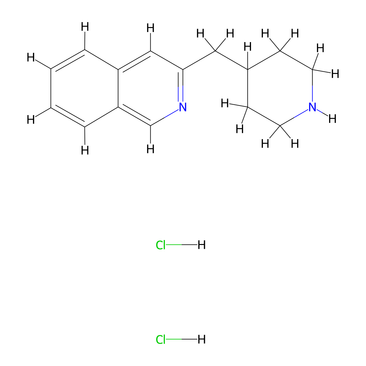 3-Piperidin-4-ylmethyl-isoquinoline dihydrochloride molecular structure, CAS 1187928-64-8