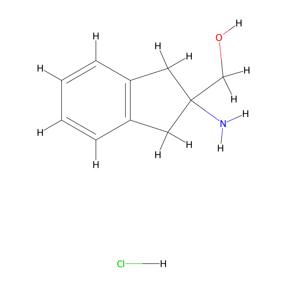 (2-Amino-indan-2-yl)-methanol hydrochloride molecular structure, CAS 1187928-68-2