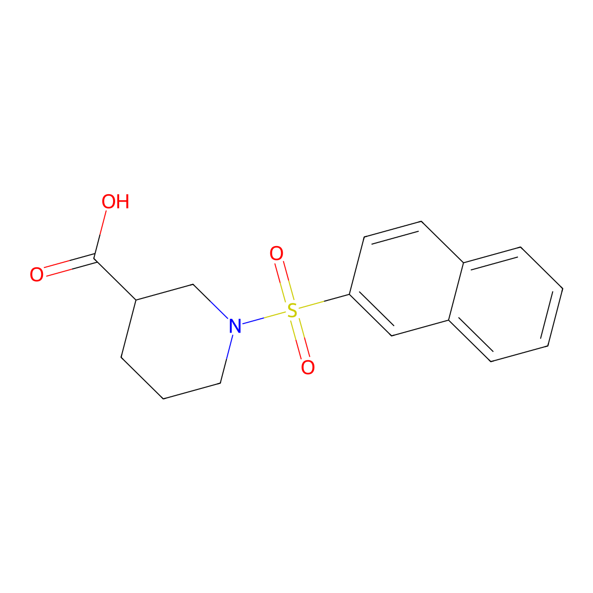 (S)-1-(Naphthalene-2-sulfonyl)-piperidine-3-carboxylic acid molecular structure, CAS 1187928-71-7