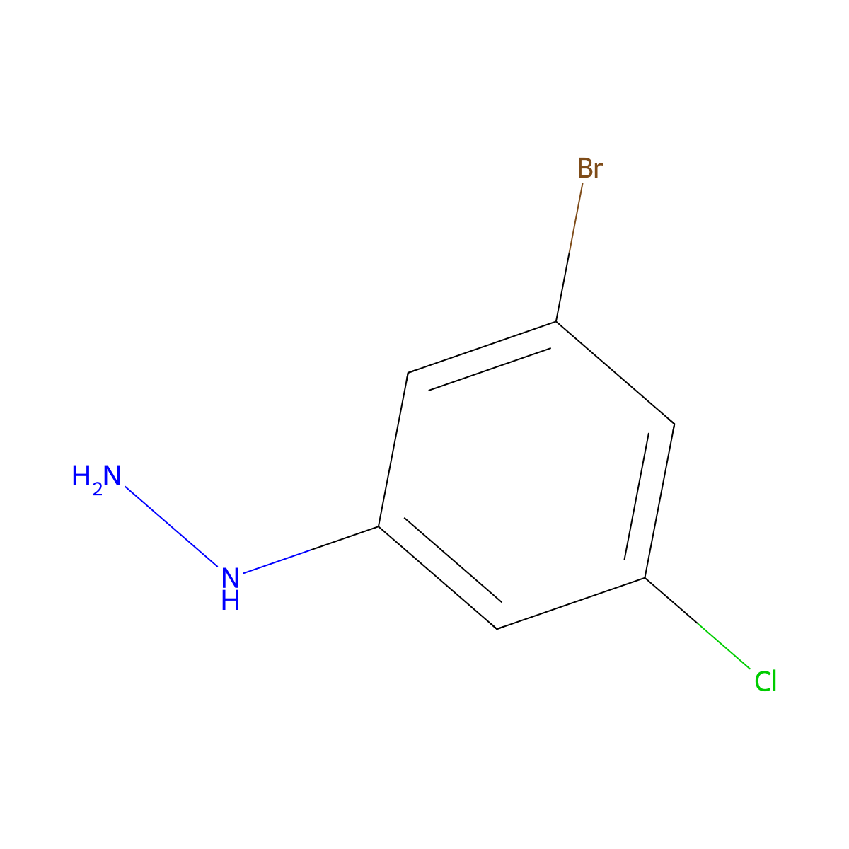 (3-Bromo-5-chlorophenyl)hydrazine molecular structure, CAS 1187928-72-8