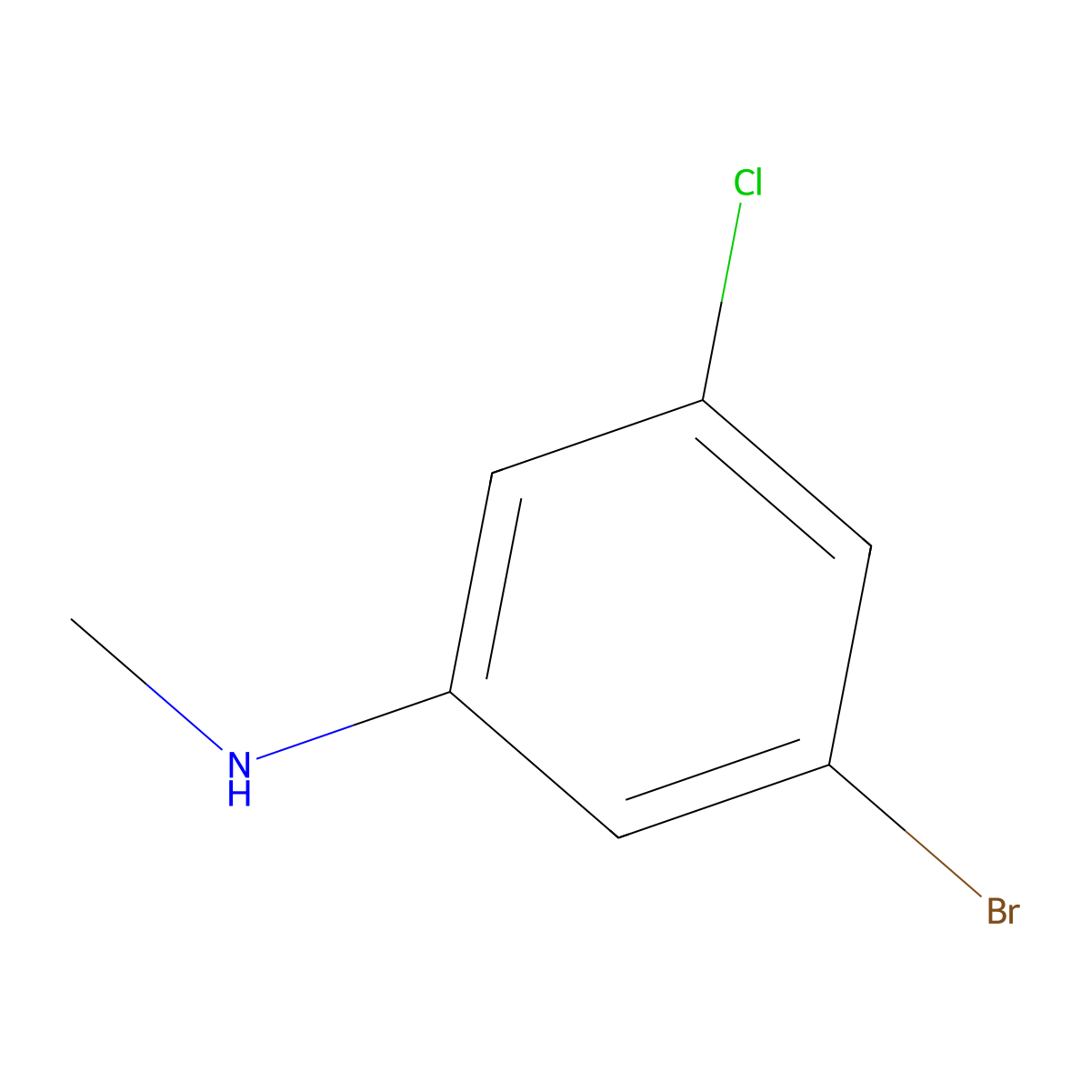 (3-Bromo-5-chloro-phenyl)-methyl-amine molecular structure, CAS 1187928-79-5