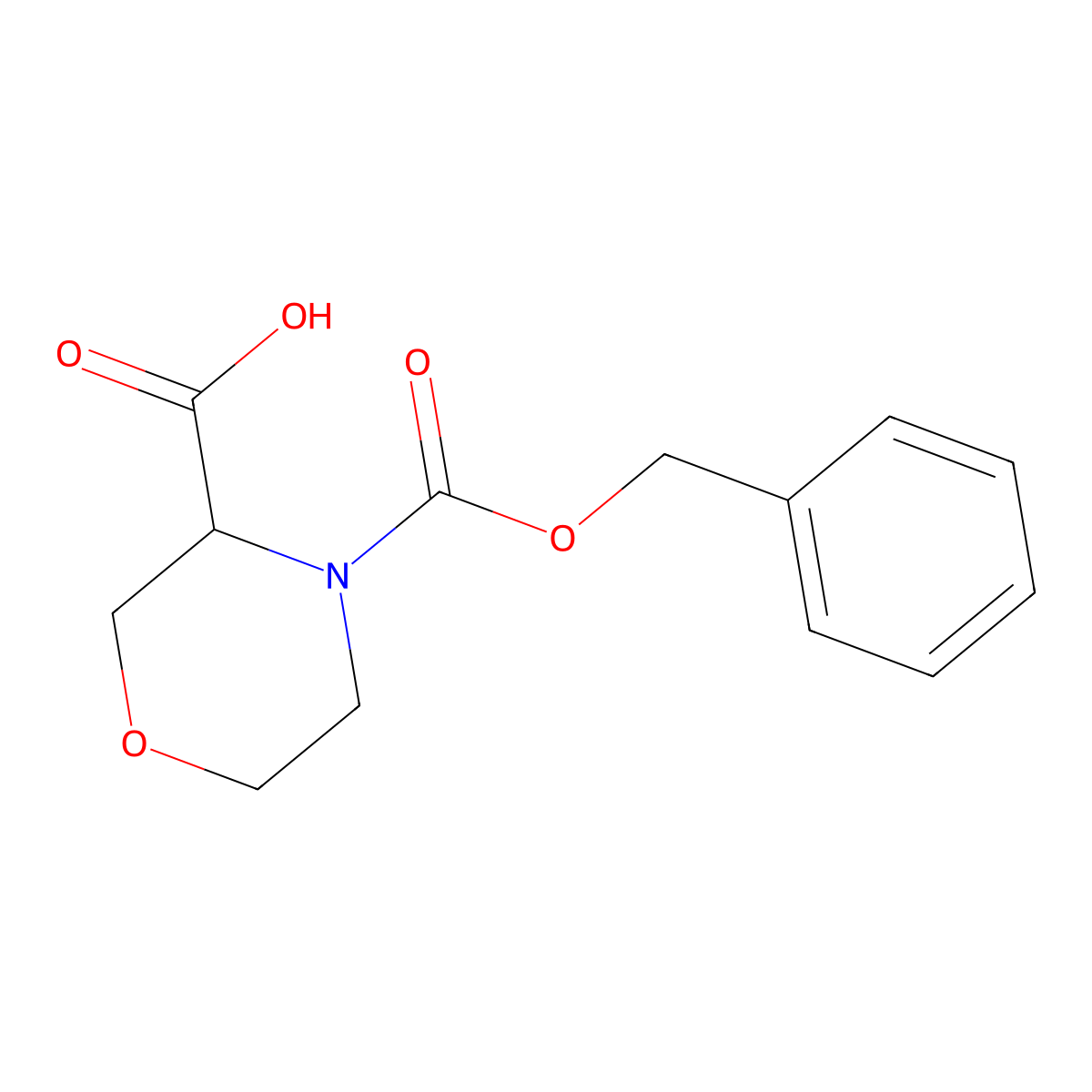 (R)-4-((benzyloxy)carbonyl)morpholine-3-carboxylic acid molecular structure, CAS 1187928-95-5