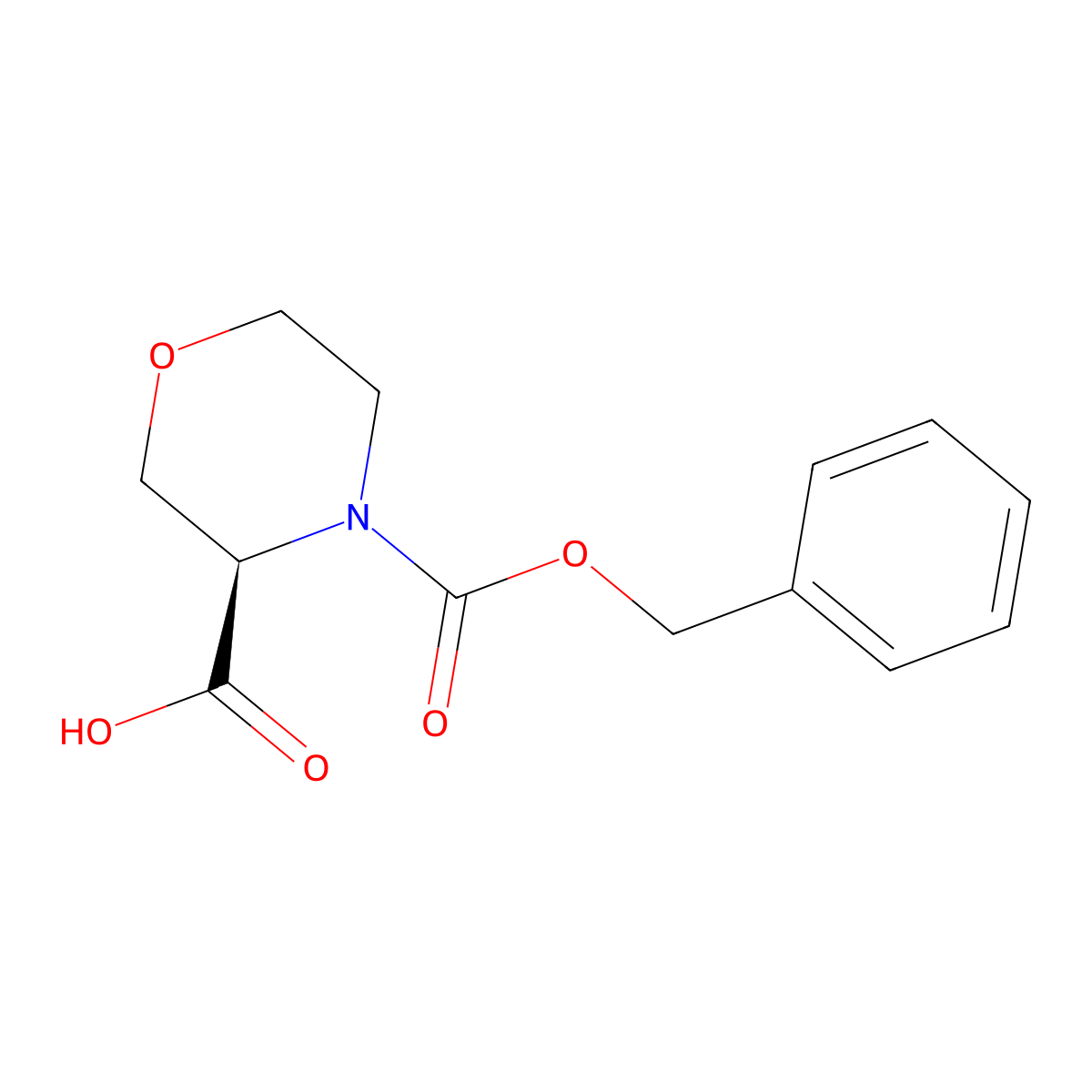 (R)-4-((benzyloxy)carbonyl)morpholine-3-carboxylic acid molecular structure, CAS 1187928-95-5