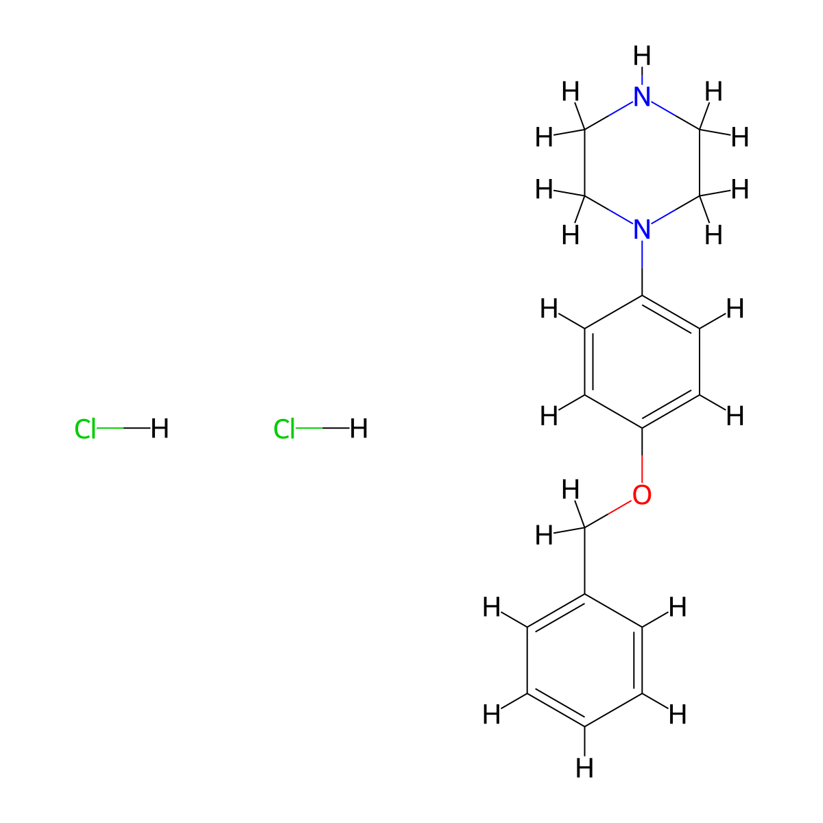 1-(4-Benzyloxy-phenyl)-piperazine dihydrochloride molecular structure, CAS 1187929-01-6