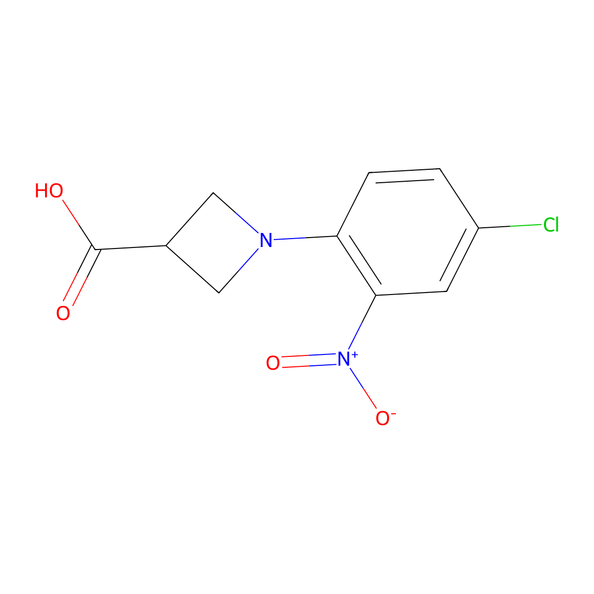 1-(4-Chloro-2-nitrophenyl)azetidine-3-carboxylic acid molecular structure, CAS 1187929-02-7