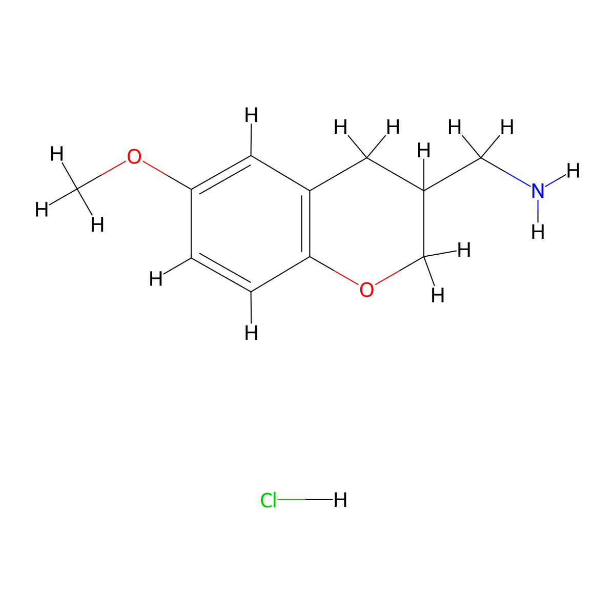 (6-Methoxychroman-3-yl)methanamine hydrochloride molecular structure, CAS 1187929-03-8