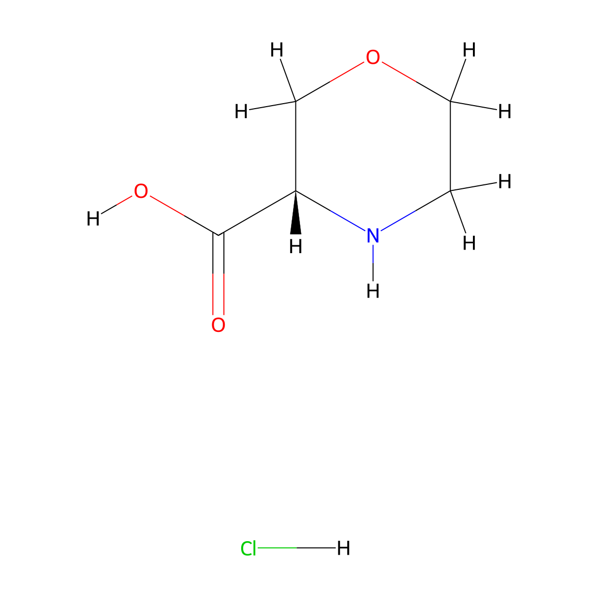 (S)-Morpholine-3-carboxylic acid hydrochloride molecular structure, CAS 1187929-04-9