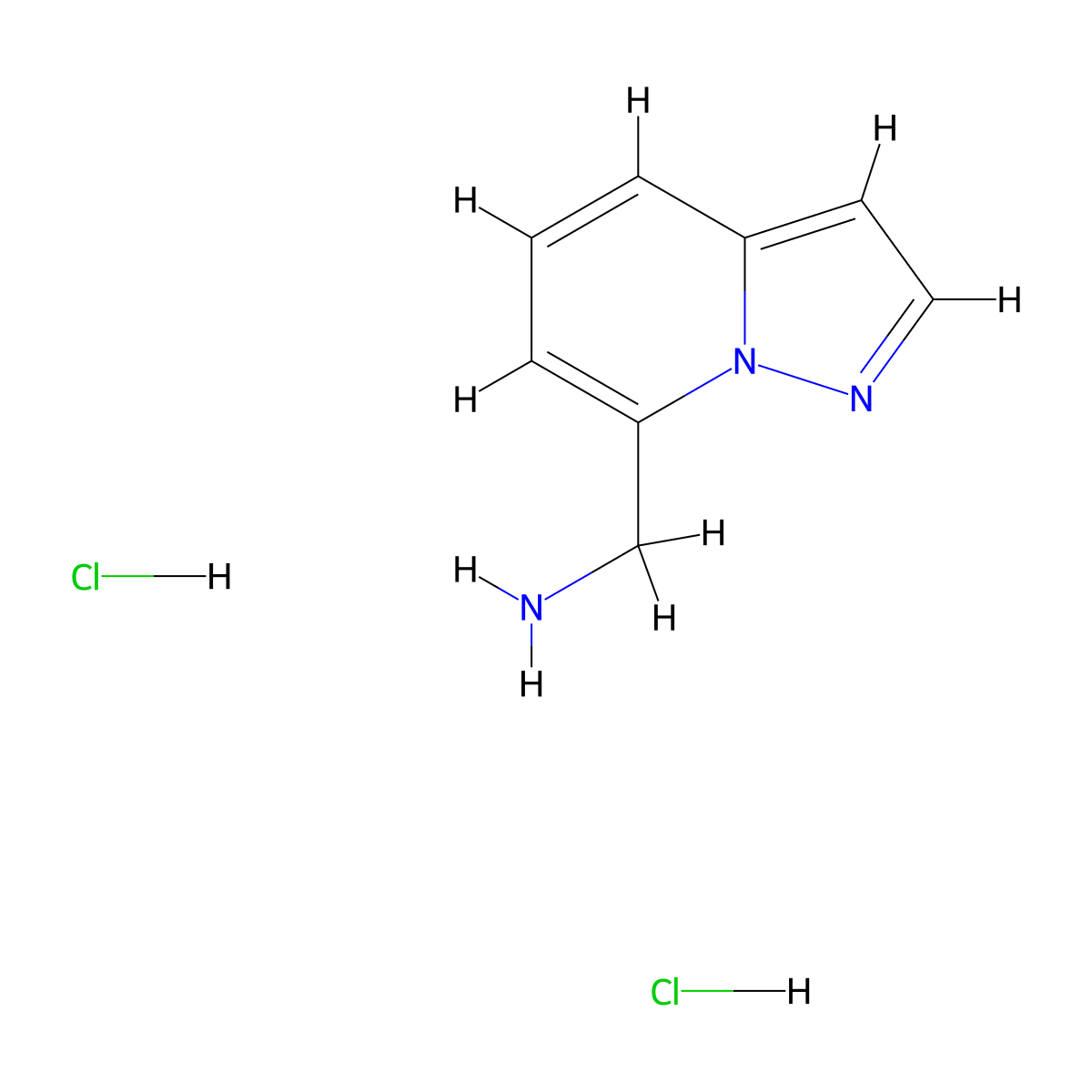 C-Pyrazolo[1,5-a]pyridin-7-yl-methylamine dihydrochloride molecular structure, CAS 1187929-22-1