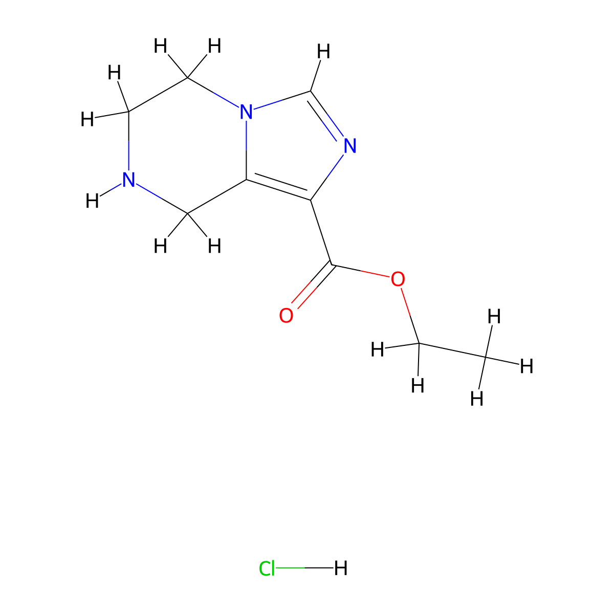 Ethyl 5,6,7,8-tetrahydroimidazo[1,5-a]pyrazine-1-carboxylate hydrochloride molecular structure, CAS 1187929-23-2