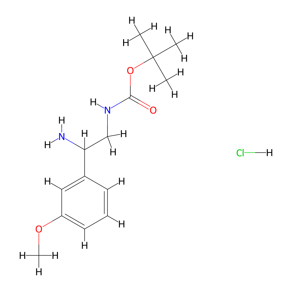 [2-Amino-2-(3-methoxy-phenyl)-ethyl]-carbamic acid tert-butyl ester hydrochloride molecular structure, CAS 1187929-26-5