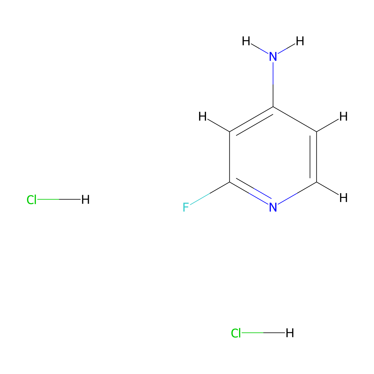 2-Fluoropyridin-4-amine dihydrochloride molecular structure, CAS 1187929-29-8