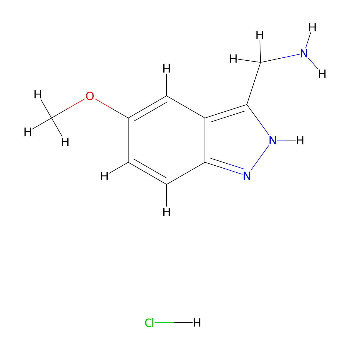 (5-Methoxy-1H-indazol-3-yl)methanamine hydrochloride molecular structure, CAS 1187929-31-2