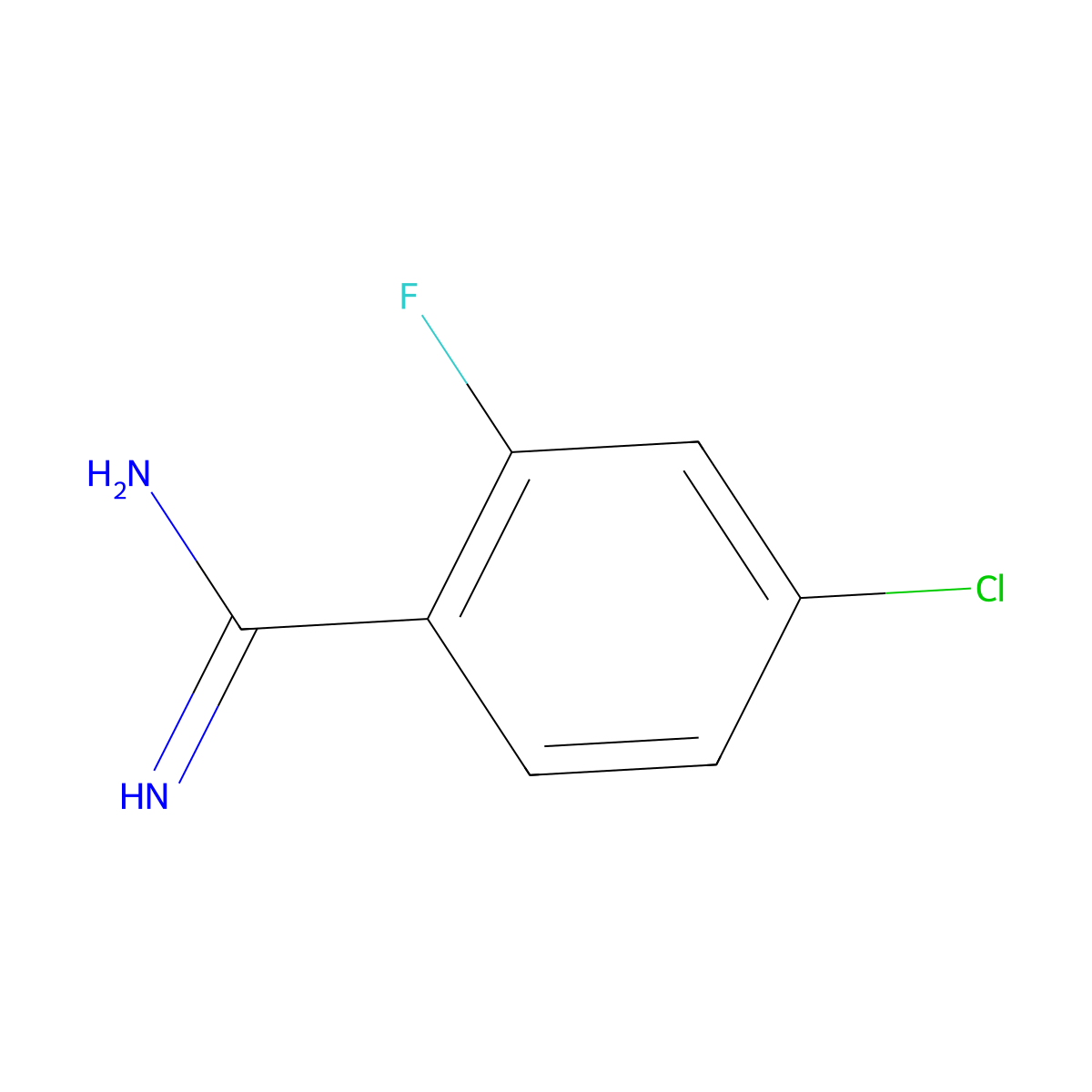 4-Chloro-2-fluoro-benzamidine molecular structure, CAS 1187929-32-3