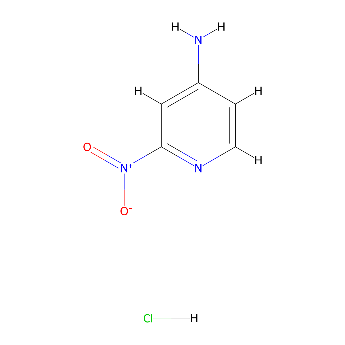 2-Nitro-pyridin-4-ylamine hydrochloride molecular structure, CAS 1187929-34-5