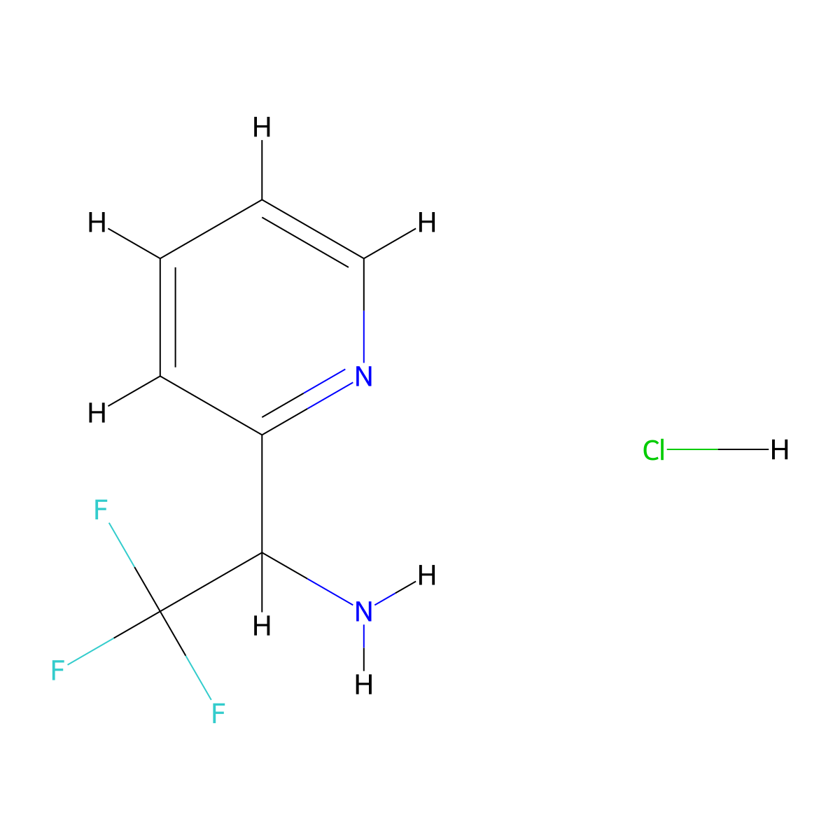2,2,2-Trifluoro-1-(pyridin-2-yl)ethanamine hydrochloride molecular structure, CAS 1187929-38-9