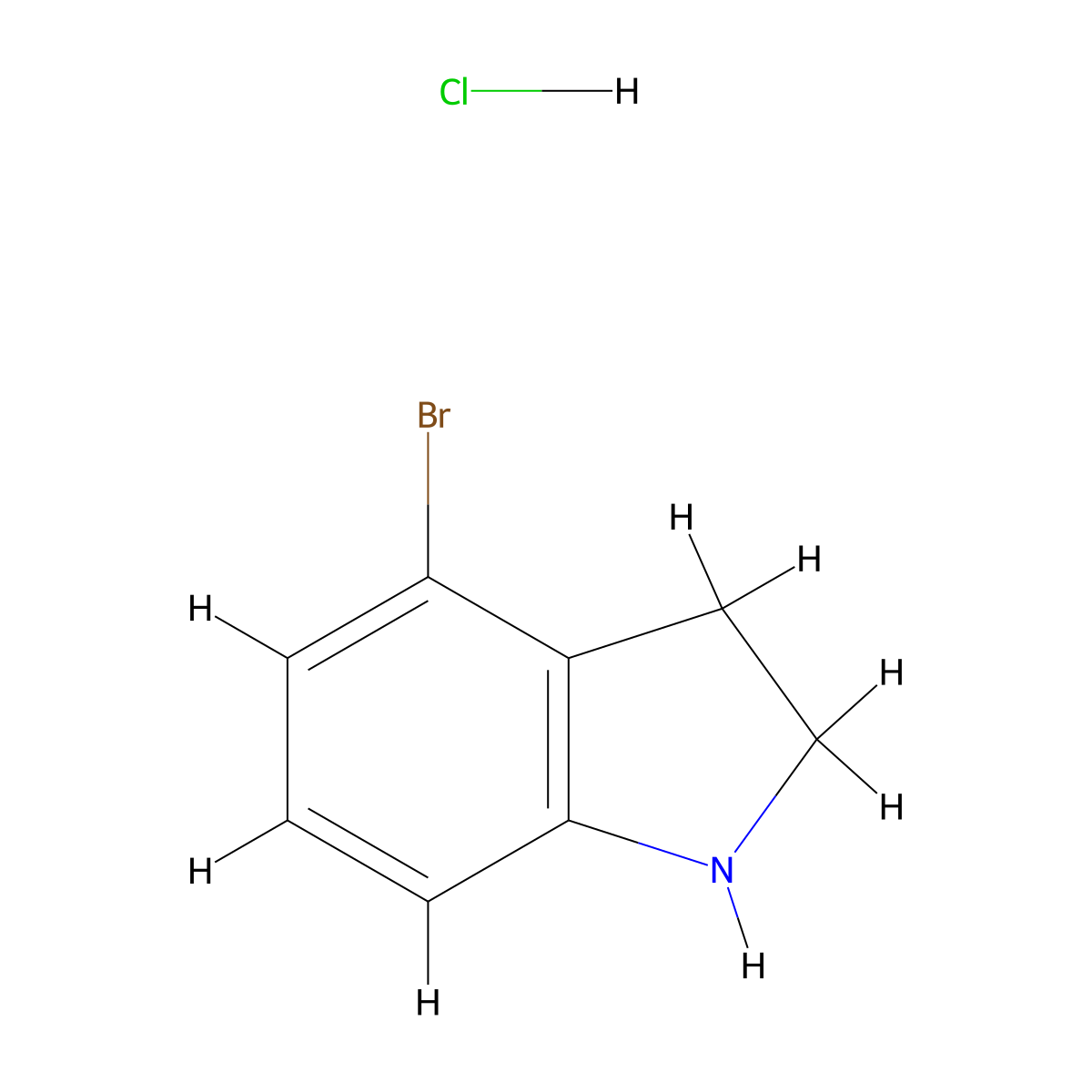 4-Bromoindoline hydrochloride molecular structure, CAS 1187929-39-0