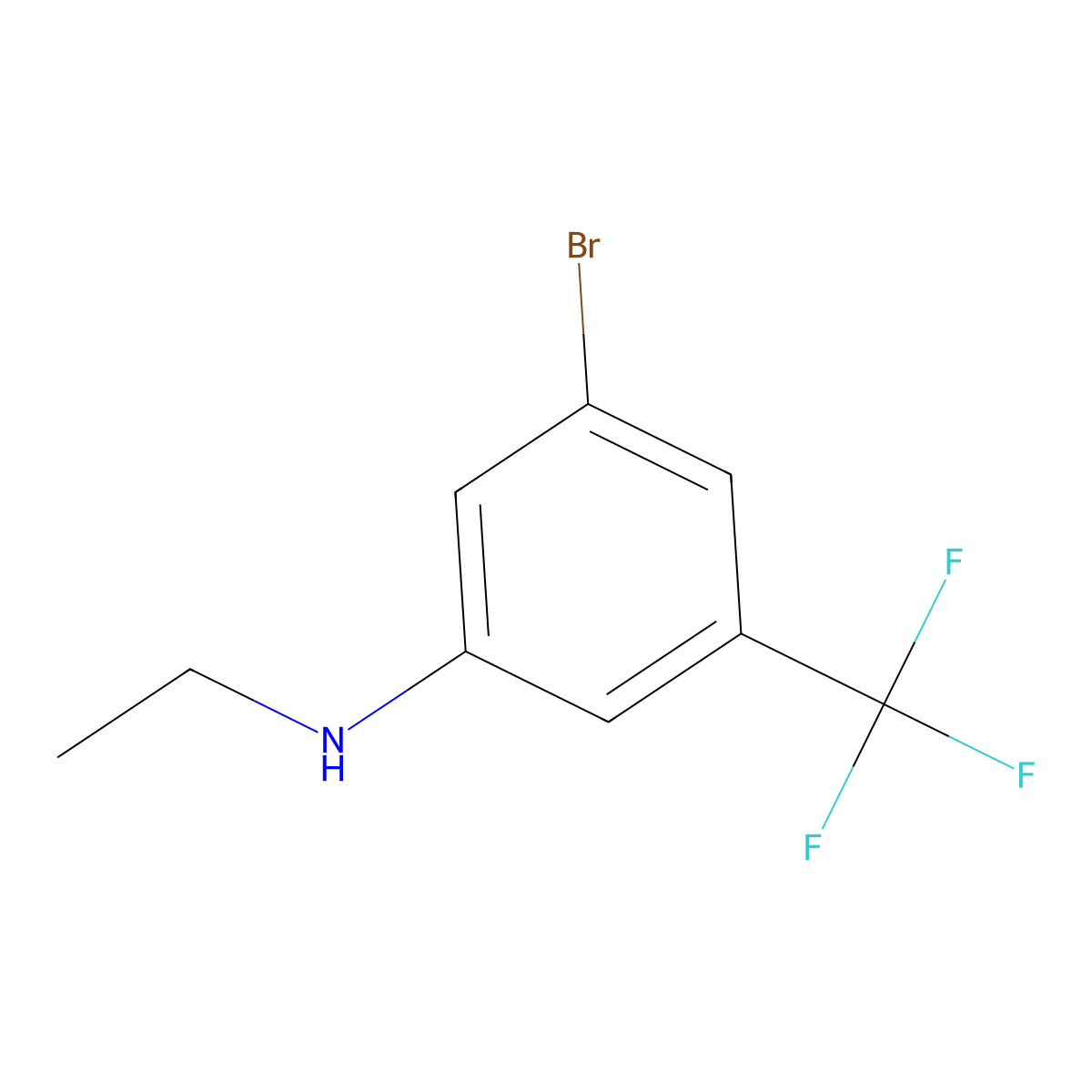 (3-Bromo-5-trifluoromethyl-phenyl)-ethyl-amine molecular structure, CAS 1187929-40-3
