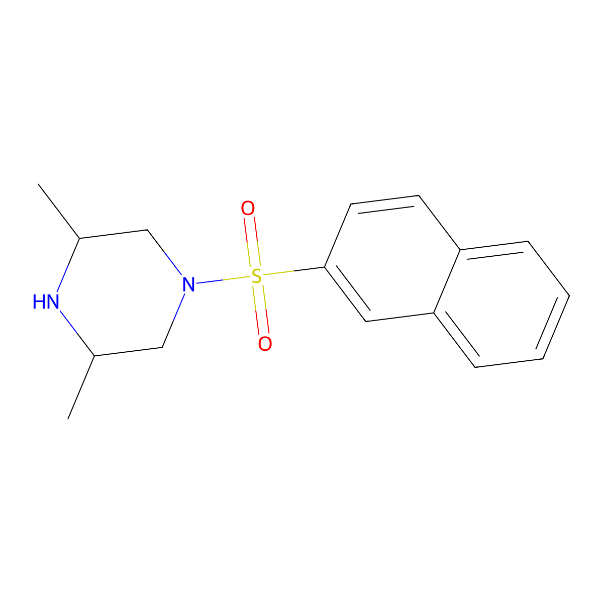 cis-3,5-Dimethyl-1-(naphthalene-2-sulfonyl)-piperazine molecular structure, CAS 1187929-41-4
