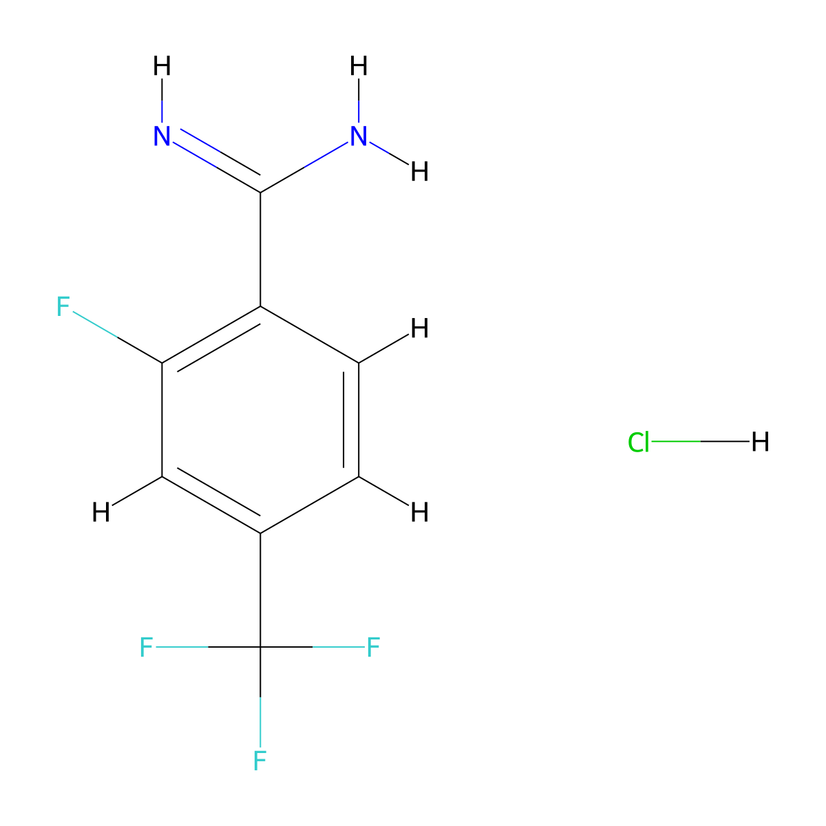 2-Fluoro-4-trifluoromethyl-benzamidine hydrochloride molecular structure, CAS 1187929-47-0