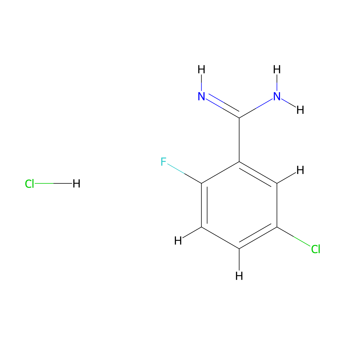 5-Chloro-2-fluoro-benzamidine hydrochloride molecular structure, CAS 1187929-52-7