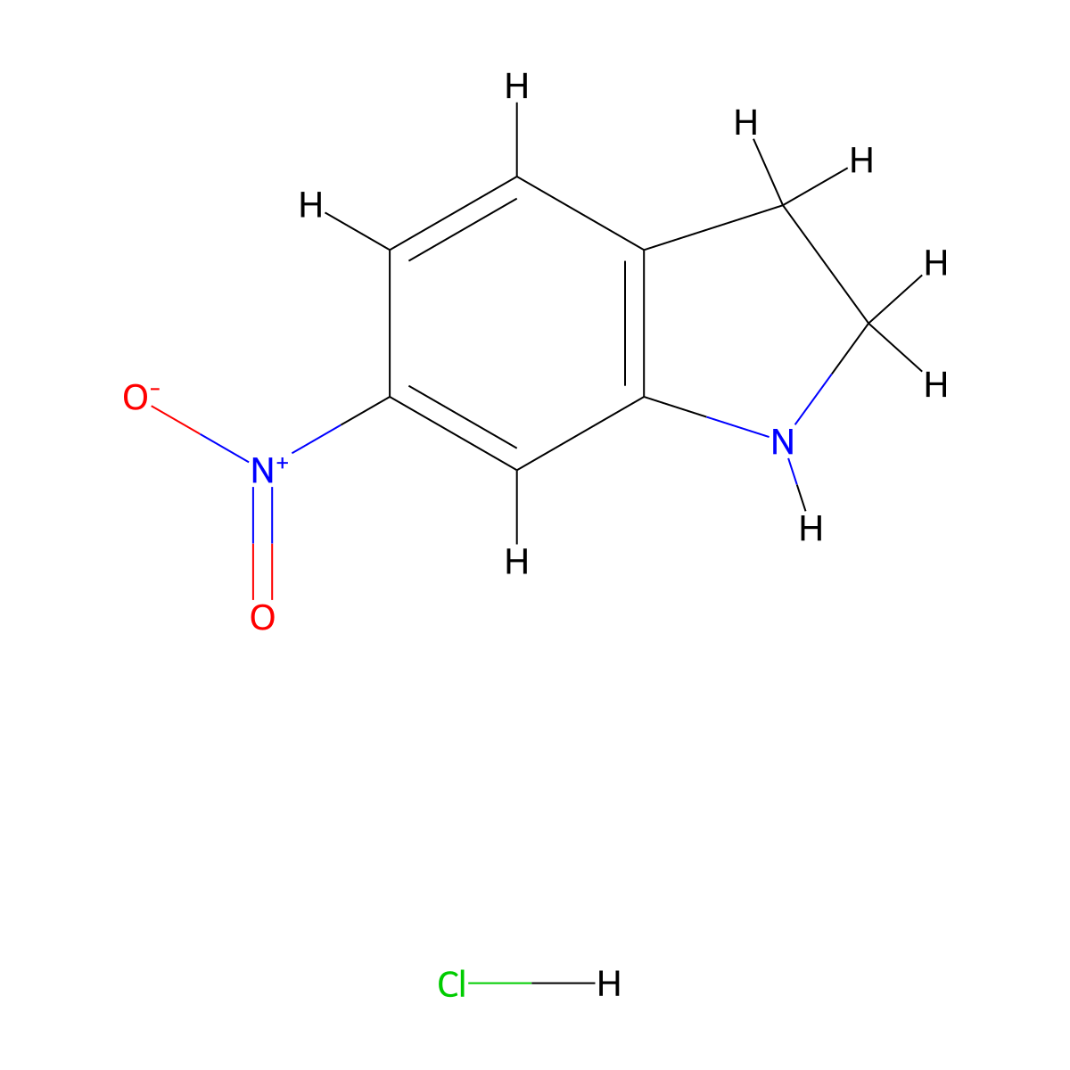 6-Nitroindoline hydrochloride molecular structure, CAS 1187929-53-8