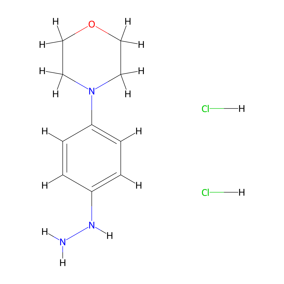 4-(4-Hydrazinylphenyl)morpholine dihydrochloride molecular structure, CAS 1187929-54-9