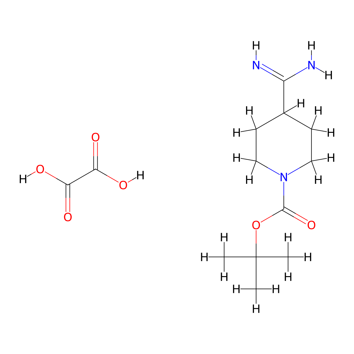 1-Boc-piperidine-4-carboxamidine oxalate molecular structure, CAS 1187929-57-2