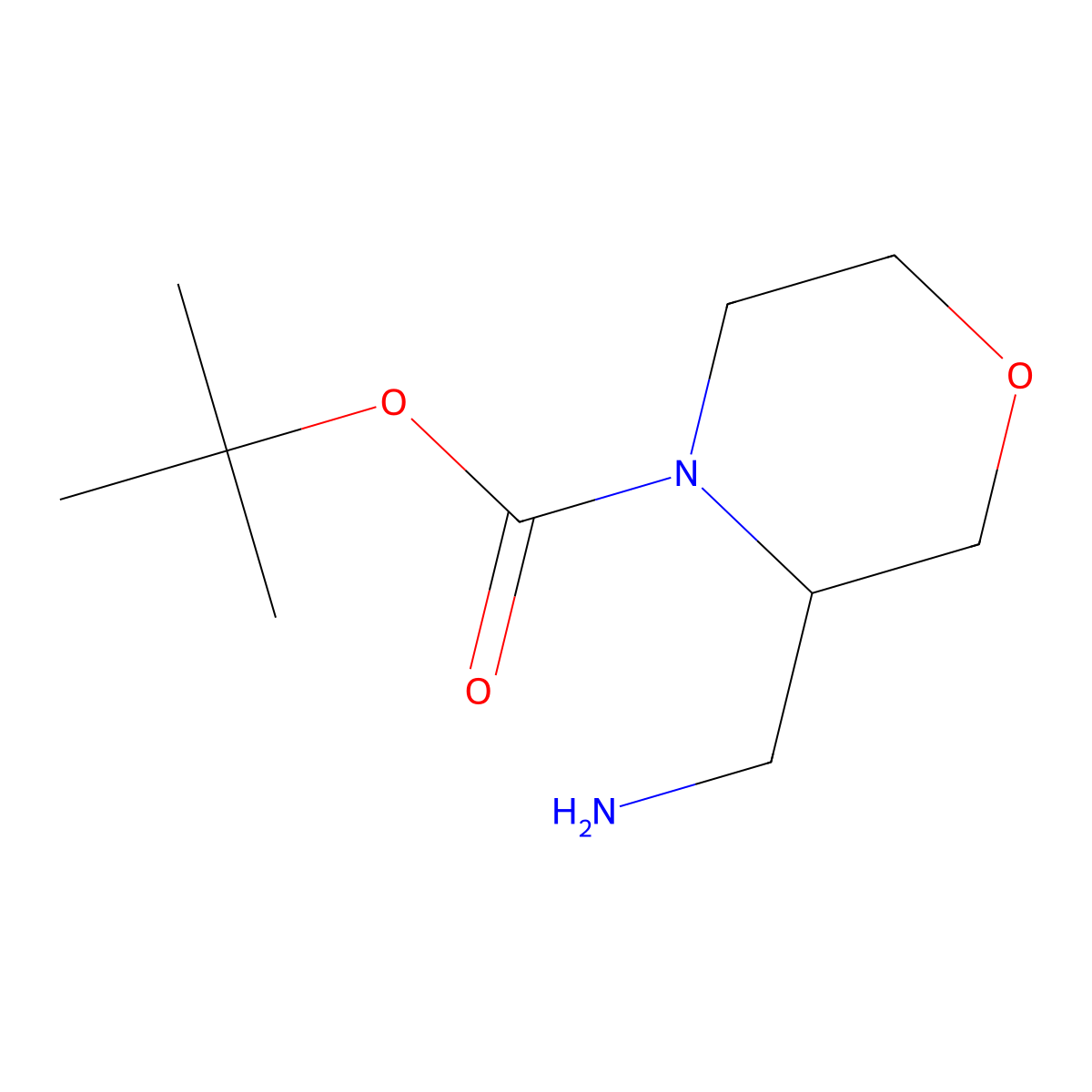 (S)-tert-Butyl 3-(aminomethyl)morpholine-4-carboxylate molecular structure, CAS 1187929-79-8