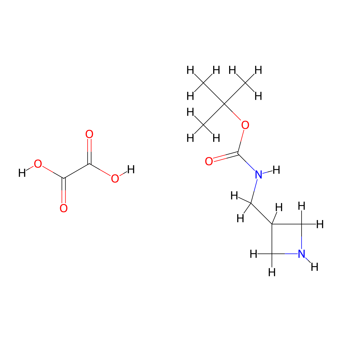 tert-Butyl (azetidin-3-ylmethyl)carbamate oxalate molecular structure, CAS 1187929-81-2