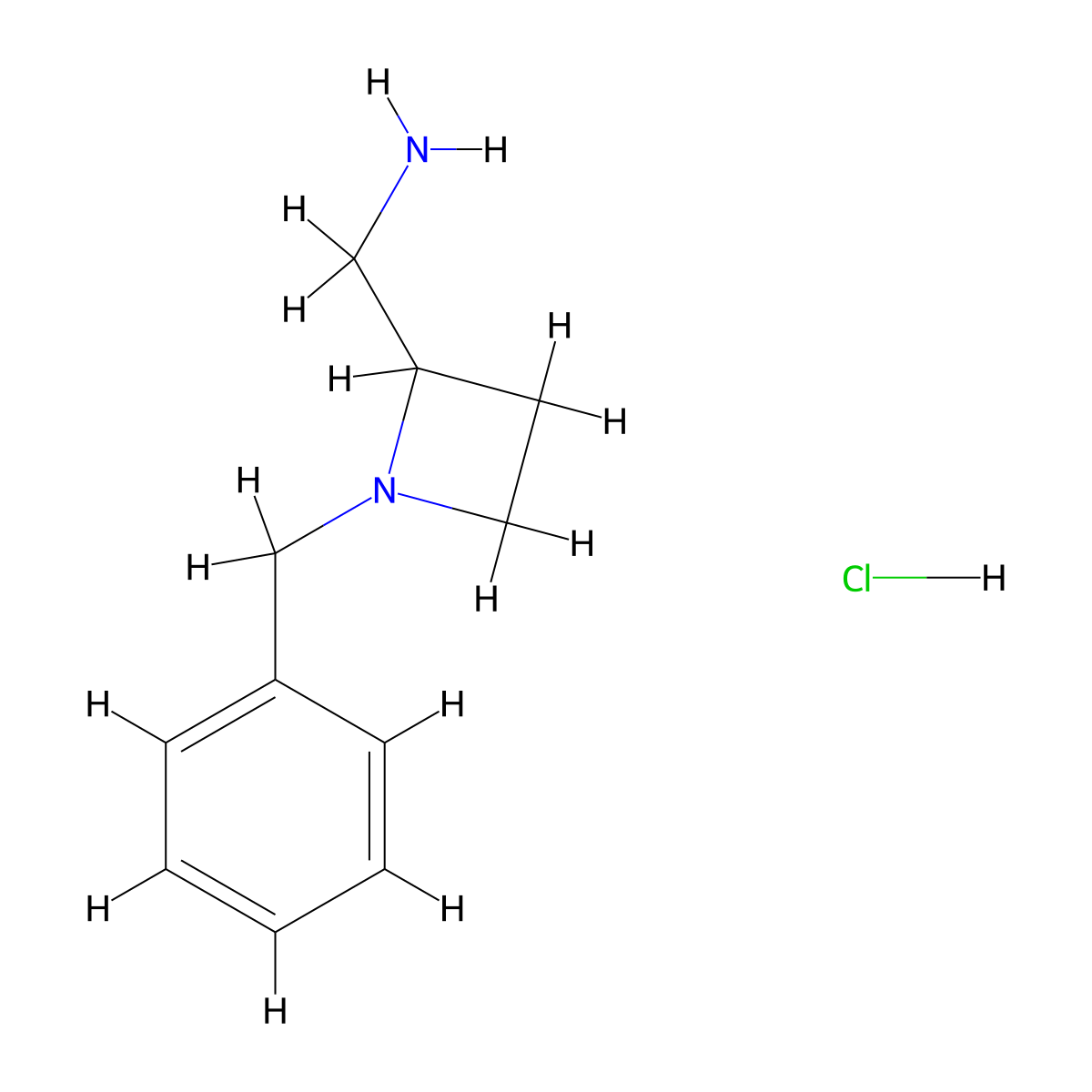 (1-Benzylazetidin-2-yl)methanamine hydrochloride molecular structure, CAS 1187929-92-5