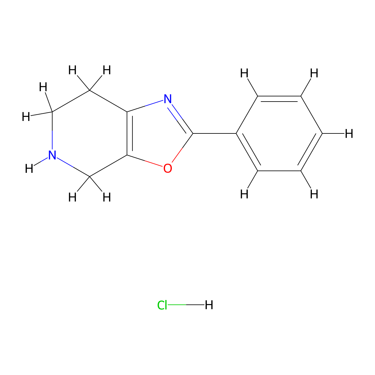 2-Phenyl-4,5,6,7-tetrahydrooxazolo[5,4-c]pyridine hydrochloride molecular structure, CAS 1187929-95-8