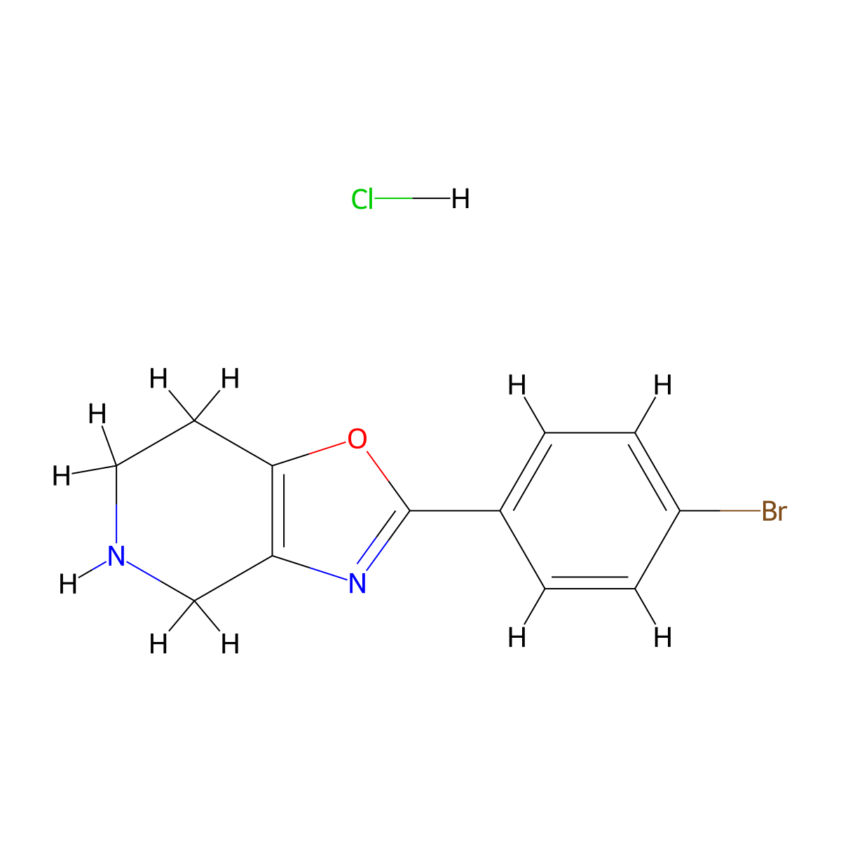 2-(4-Bromophenyl)-4,5,6,7-tetrahydrooxazolo[4,5-c]pyridine hydrochloride molecular structure, CAS 1187930-04-6