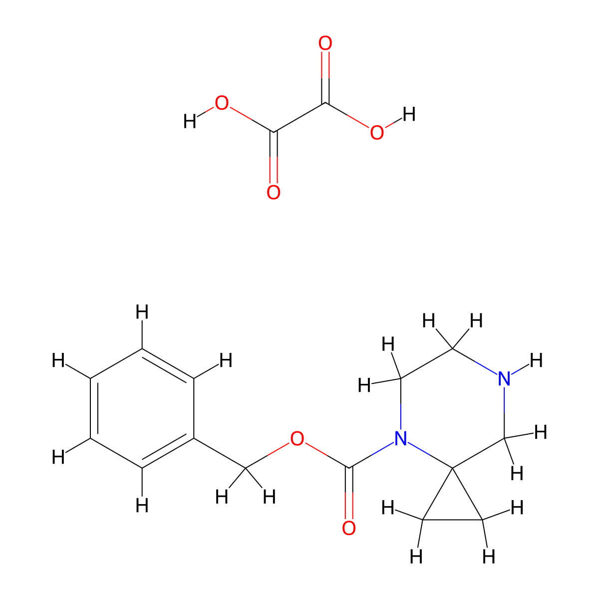 4,7-Diaza-spiro[2.5]octane-4-carboxylic acid benzyl ester oxalate molecular structure, CAS 1187930-05-7