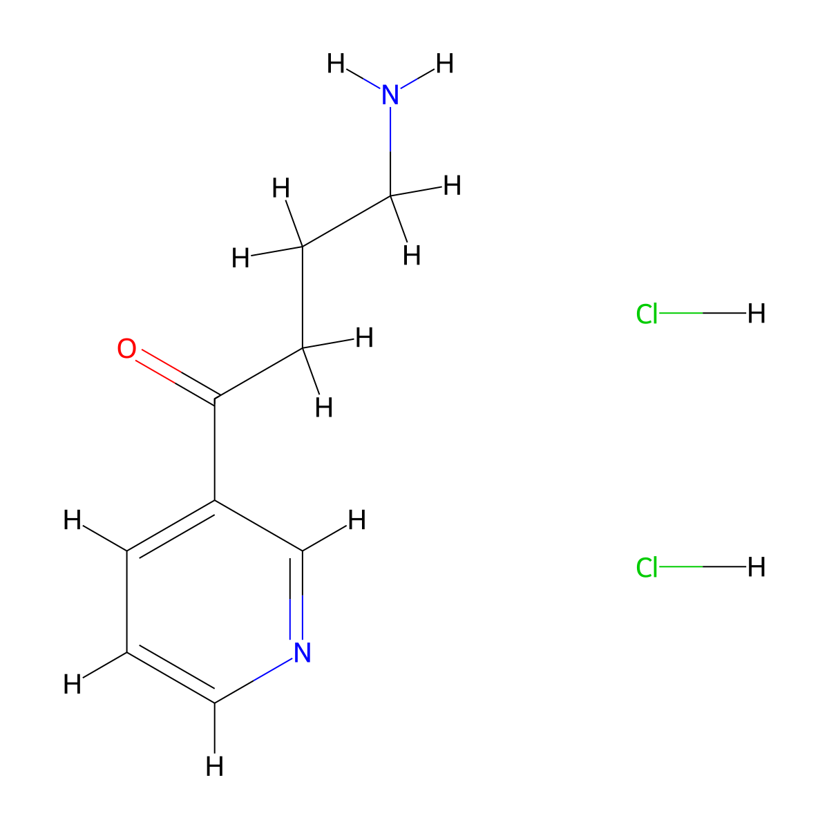 4-Amino-1-pyridin-3-YL-butan-1-one dihydrochloride molecular structure, CAS 1187930-07-9