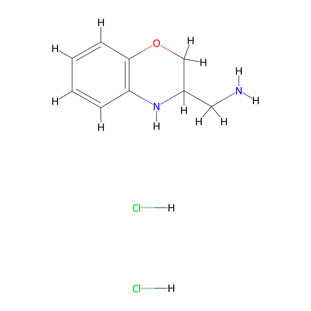 3-(Aminomethyl)-3,4-dihydro-2H-benzo[b][1,4]oxazine Dihydrochloride molecular structure, CAS 1187930-12-6