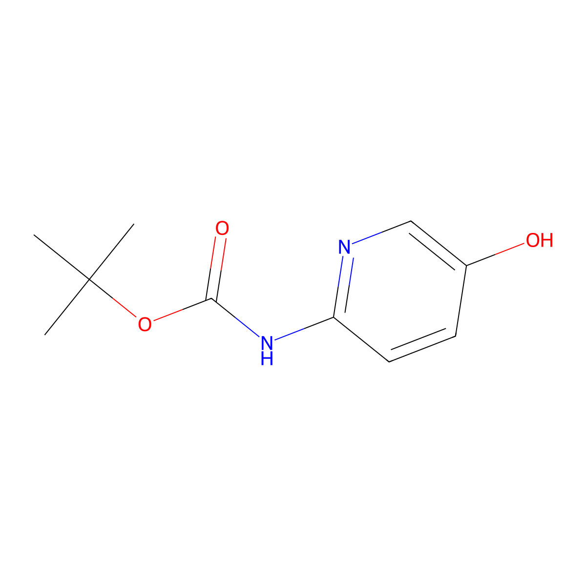 tert-Butyl (5-hydroxypyridin-2-yl)carbamate molecular structure, CAS 1187930-13-7