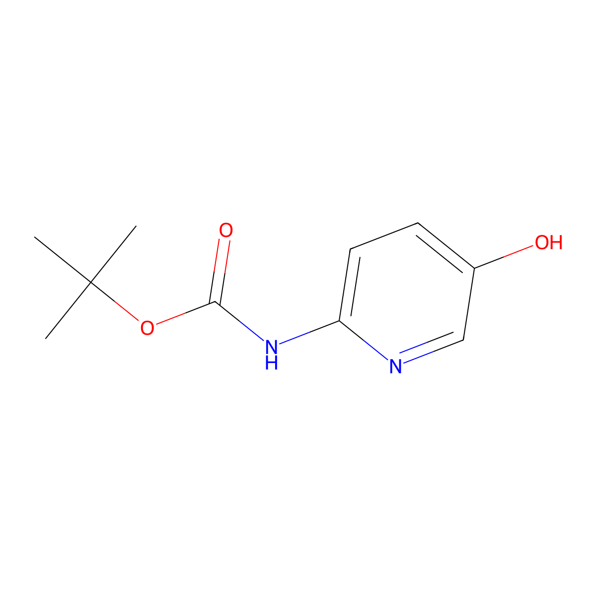 tert-Butyl (5-hydroxypyridin-2-yl)carbamate molecular structure, CAS 1187930-13-7