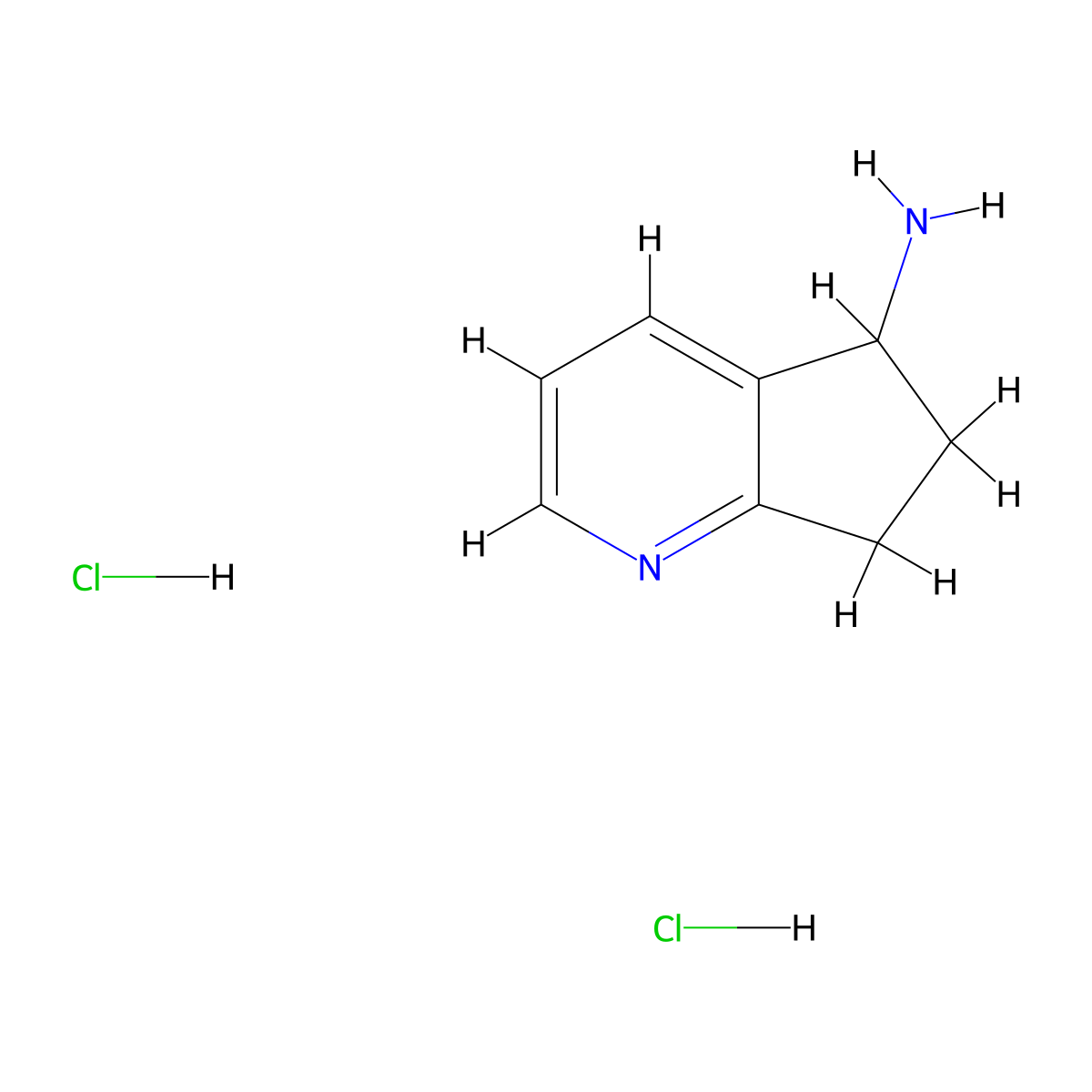 6,7-Dihydro-5H-cyclopenta[b]pyridin-5-amine dihydrochloride molecular structure, CAS 1187930-17-1
